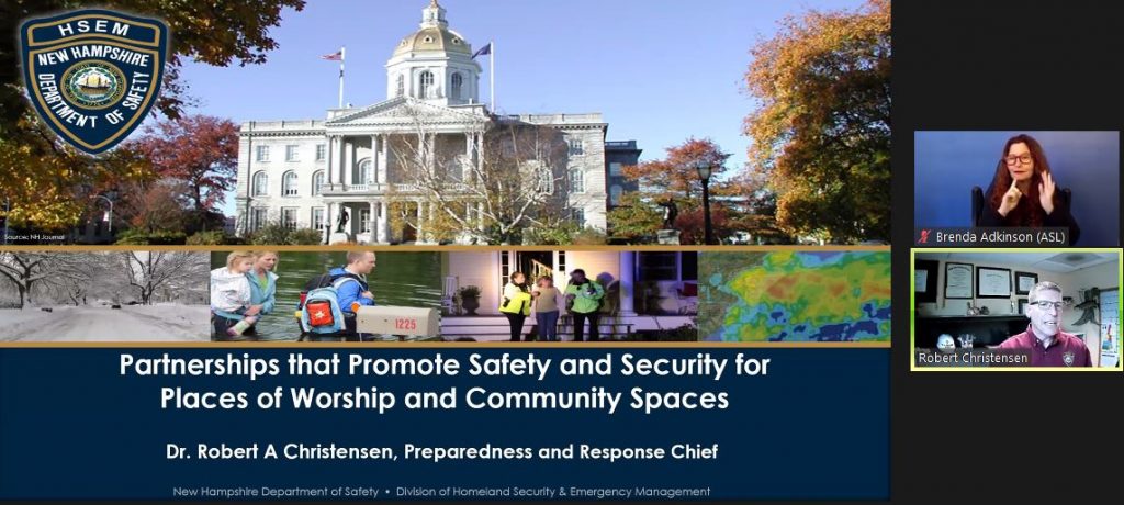 A screenshot of a presentation given by HSEM's Preparedness and Response Section Chief Bob Christensen.