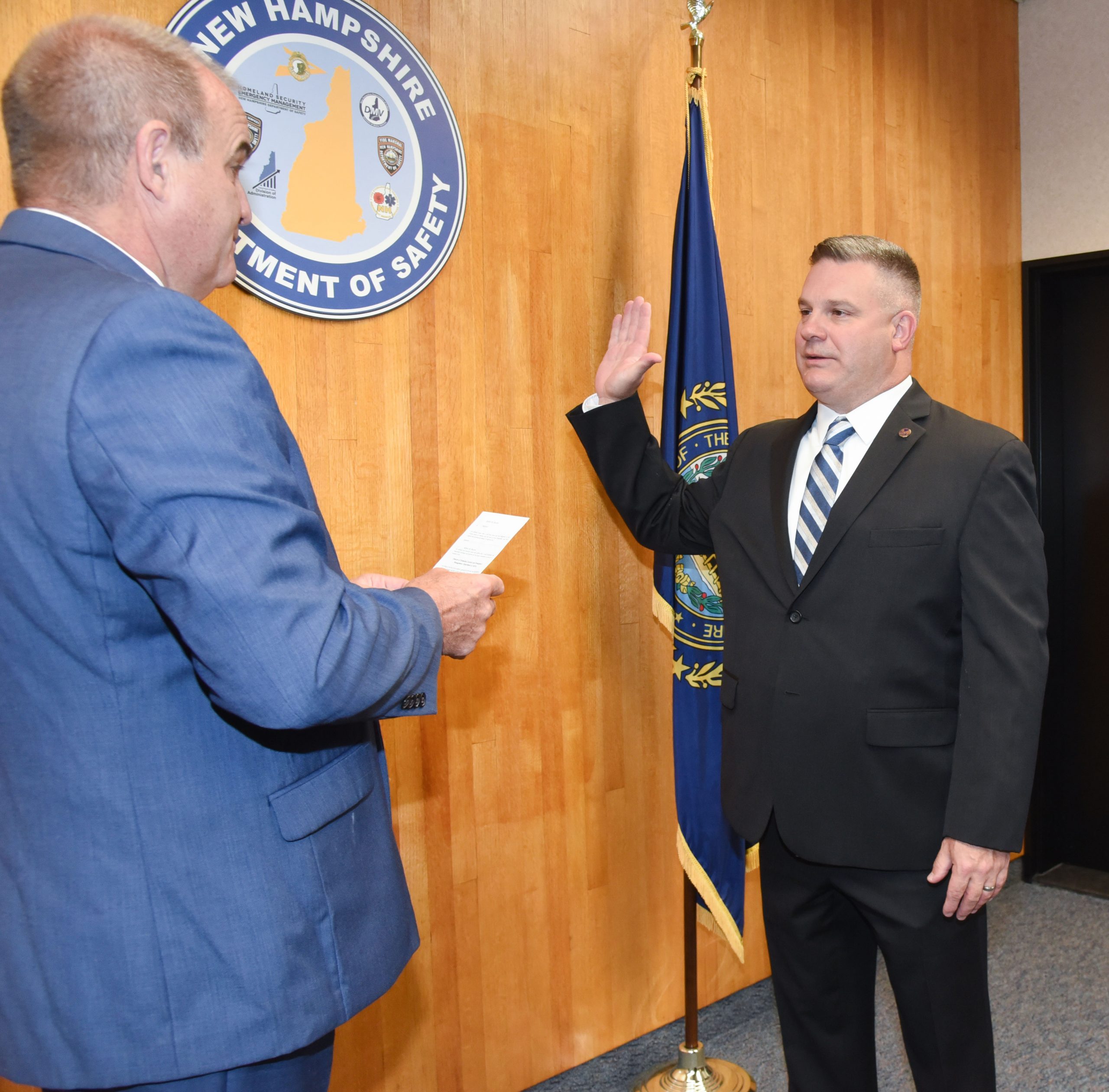 A photo of HSEM Director Robert Buxton being sworn in.